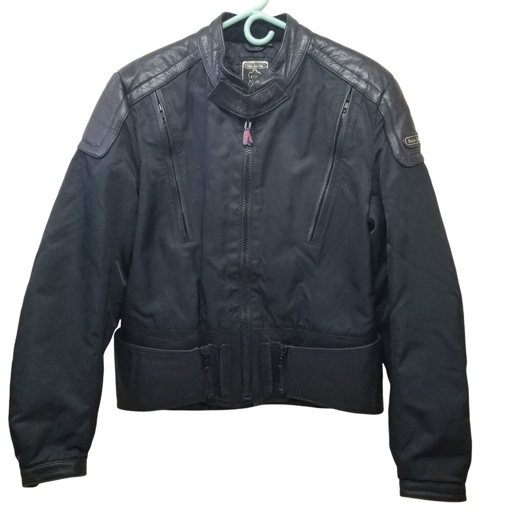 Hein Gericke L Black Leather Motorcycle Jacket Moto Cafe Racer Trap Gorpcore Vtg